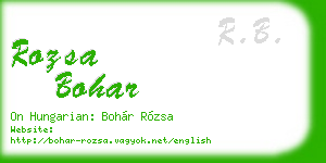 rozsa bohar business card