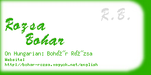 rozsa bohar business card